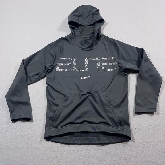 Nike Elite‎ Hoodie Men Small Gray Therma-Fit Basketball Kobe Black Mamba - Picture 1 of 10